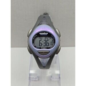 Timex Ironman Triathlon 50 Lap Purple Gray WR 100M Indiglo Watch New Battery